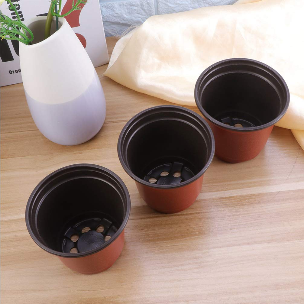 DOITOOL Vasi Plastica 12 cm 50 Pezzi con Fori Drenaggio