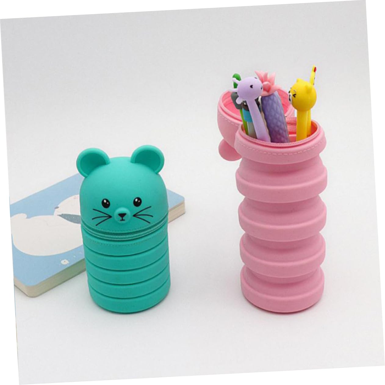 DOITOOL astuccio silicone topo rosa portapenne studenti