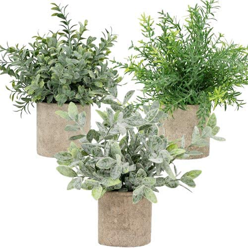 Yexati piante finte in vaso set 3 pezzi 23 cm