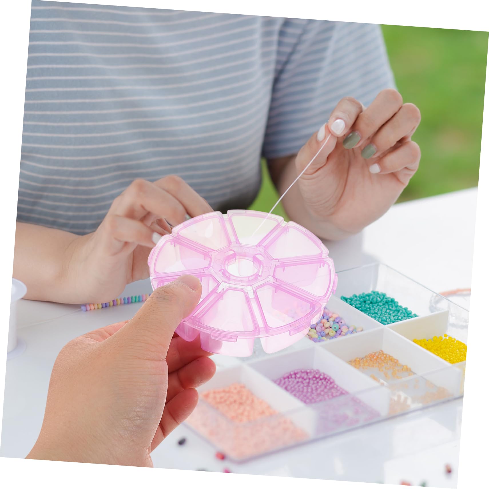 Doitool scatole portagioie rotonde rosa 10 pezzi 8 scomparti